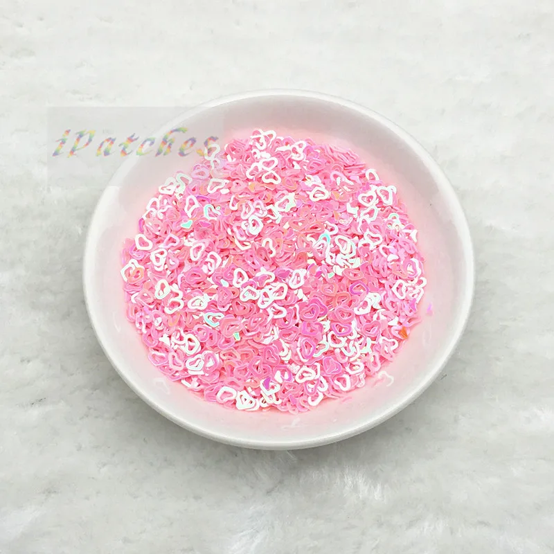 Лидер продаж 4 мм в форме сердца блестки с блестками для нейл арта украшения