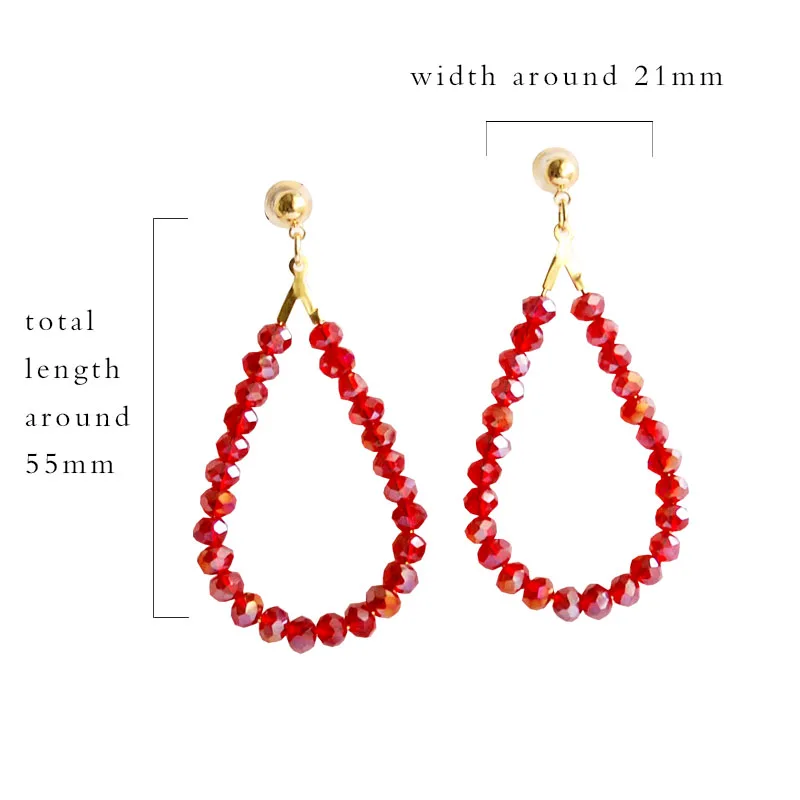 Женские серьги гвоздики с красным кристаллом золотистого цвета|Серьги-гвоздики|