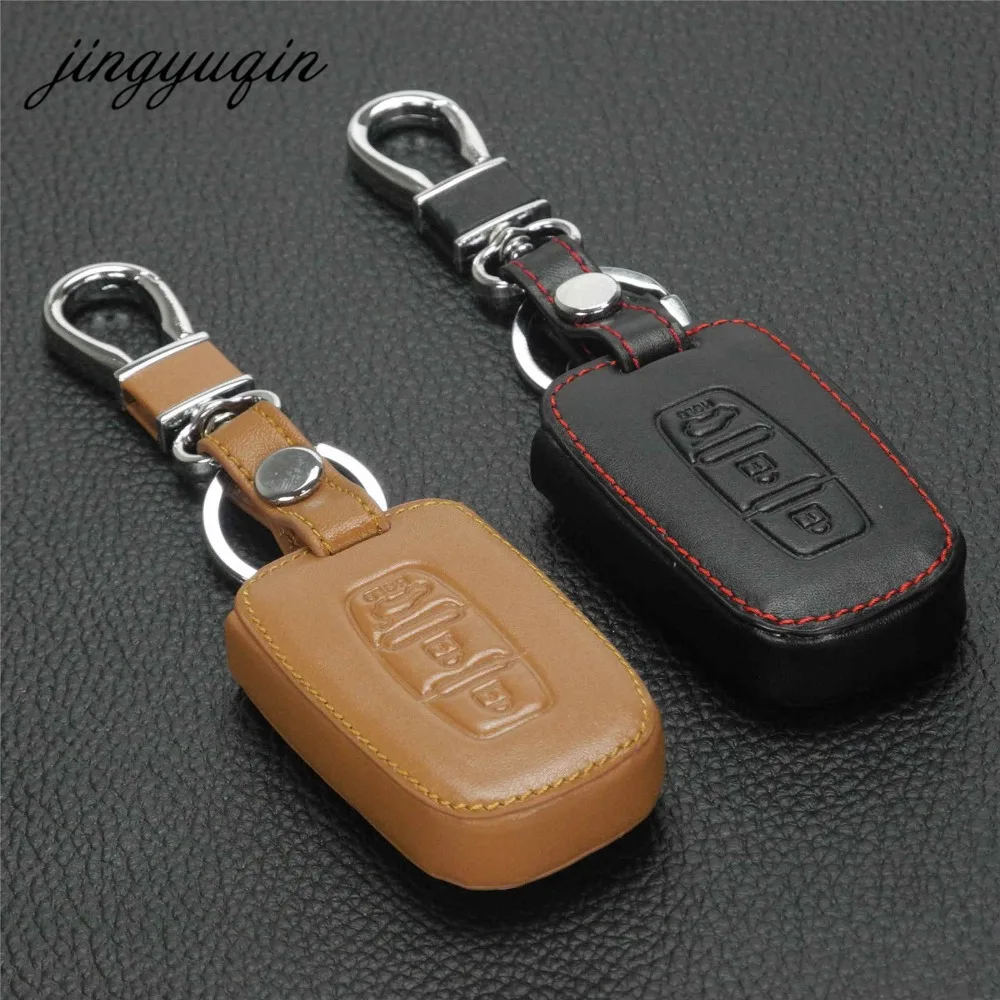 Кожаный чехол jingyuqin для KIA K2 K5 Sportage Sorento Hyundai Elantra Genesis Sonata Equus IX35 кожаный с 3 звеньями