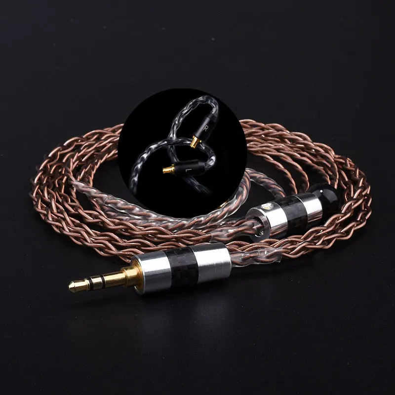 Copper A2DC Кабель для обновления наушников используется для ath-im01/im02/im03/im04/im50/im70 IE8/IE80/IE80I SE846/SE535/SE425 ZSN/ZS10/ZST A2DC MMCX 2PIN - Цвет: Copper A2DC