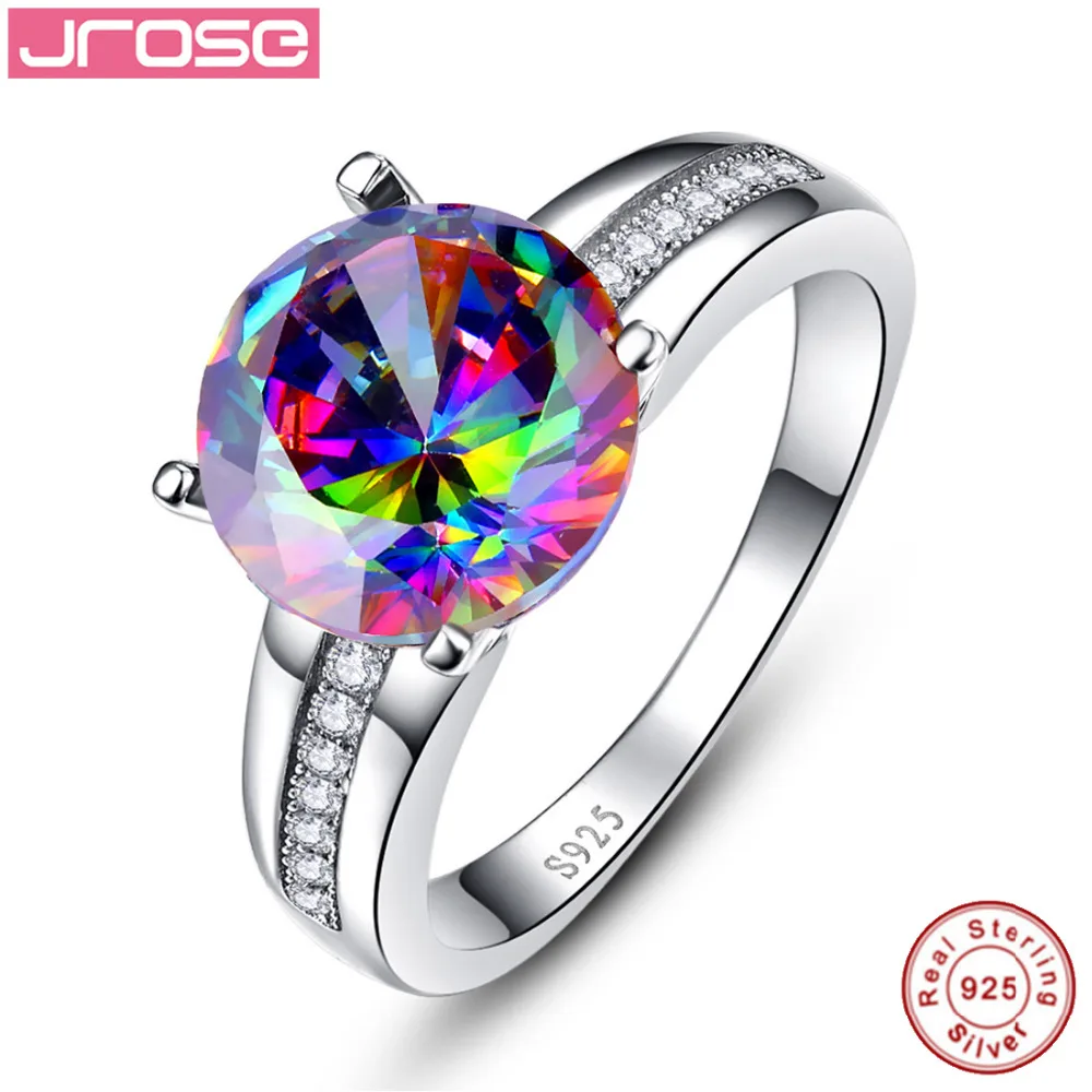Jrose ювелирное изделие бренда 6.3Ct благородное Радужное кольцо с мистическим