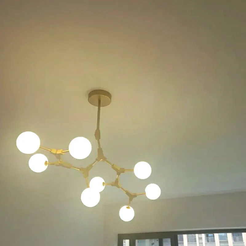 

Nordic pastoral small restaurant bar living room hanglamp Chandelier Molecular Pendant Lamp Multi-mode