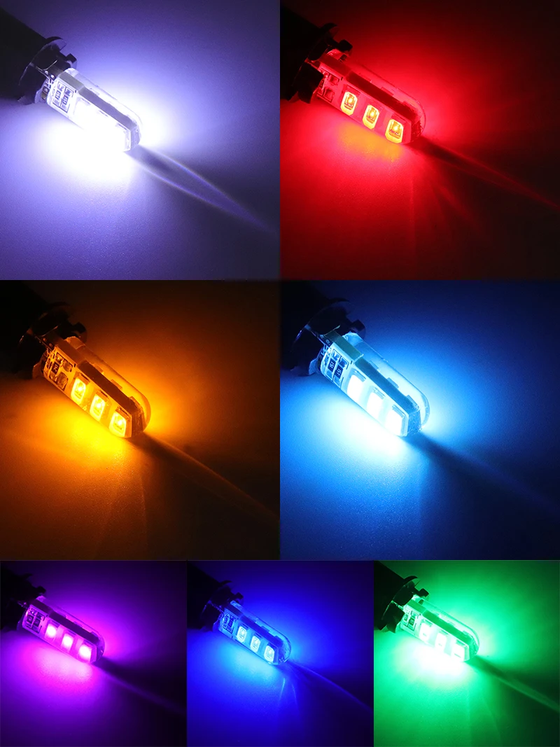 10 шт. T10 W5W светодиодный 5630 6smd автомобильный интерьерный светильник COB силиконовый
