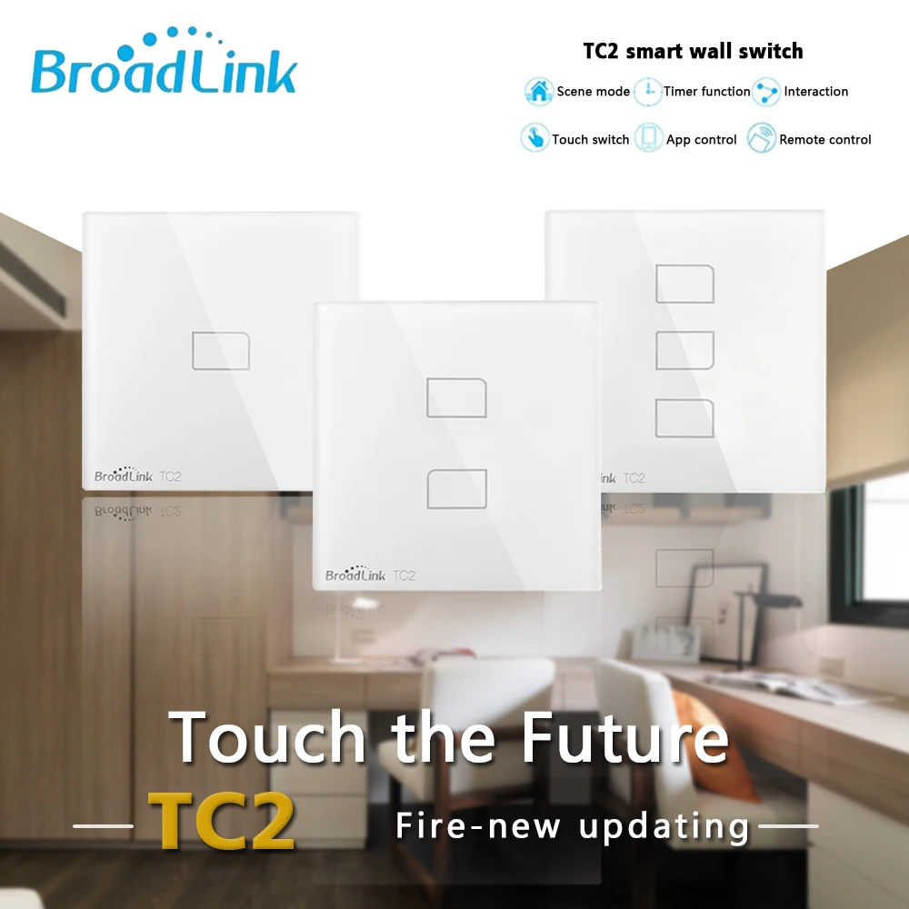 Broadlink TC2 WiFi переключатель UK EU 1 2 3 Gang выключатель света Сенсорная Панель Умный дом IR