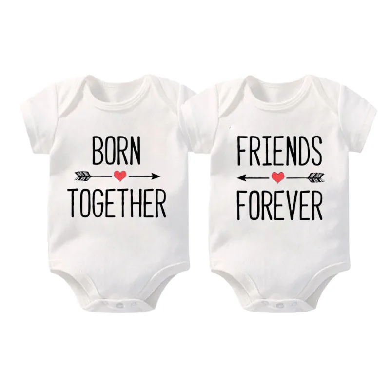 Боди для близнецов Born Together Friends Forever (комплект из 2 предметов) комбинезон и сестер с