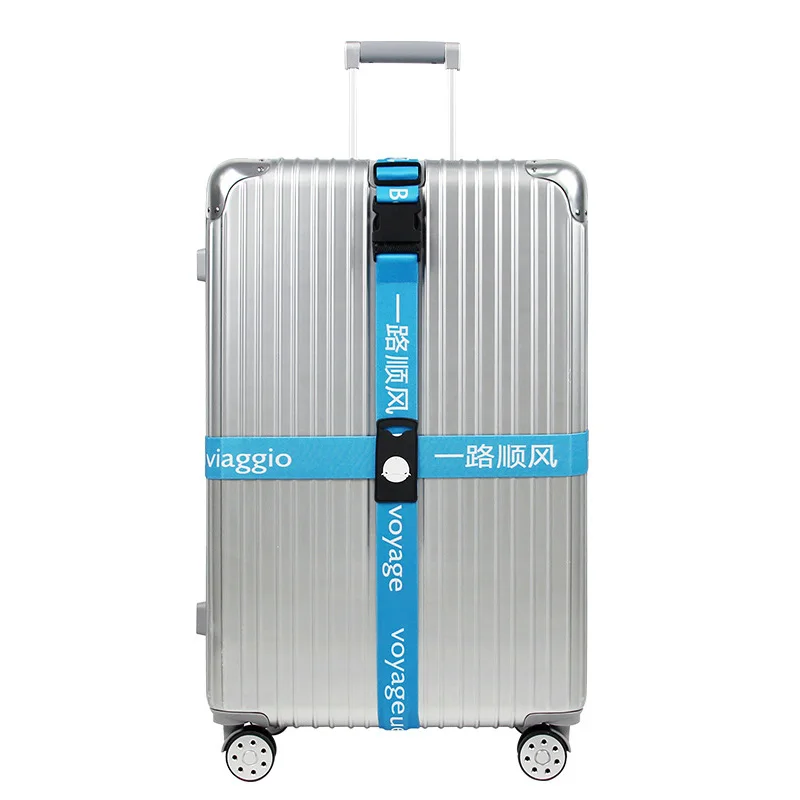 Blue Luggage belt Эластичные силы регулируемые багажные ремни Съемный поперечный багажный ремень полиэфирный чемодан упаковка пояс дорожные аксессуары - Цвет: Blue Luggage belt