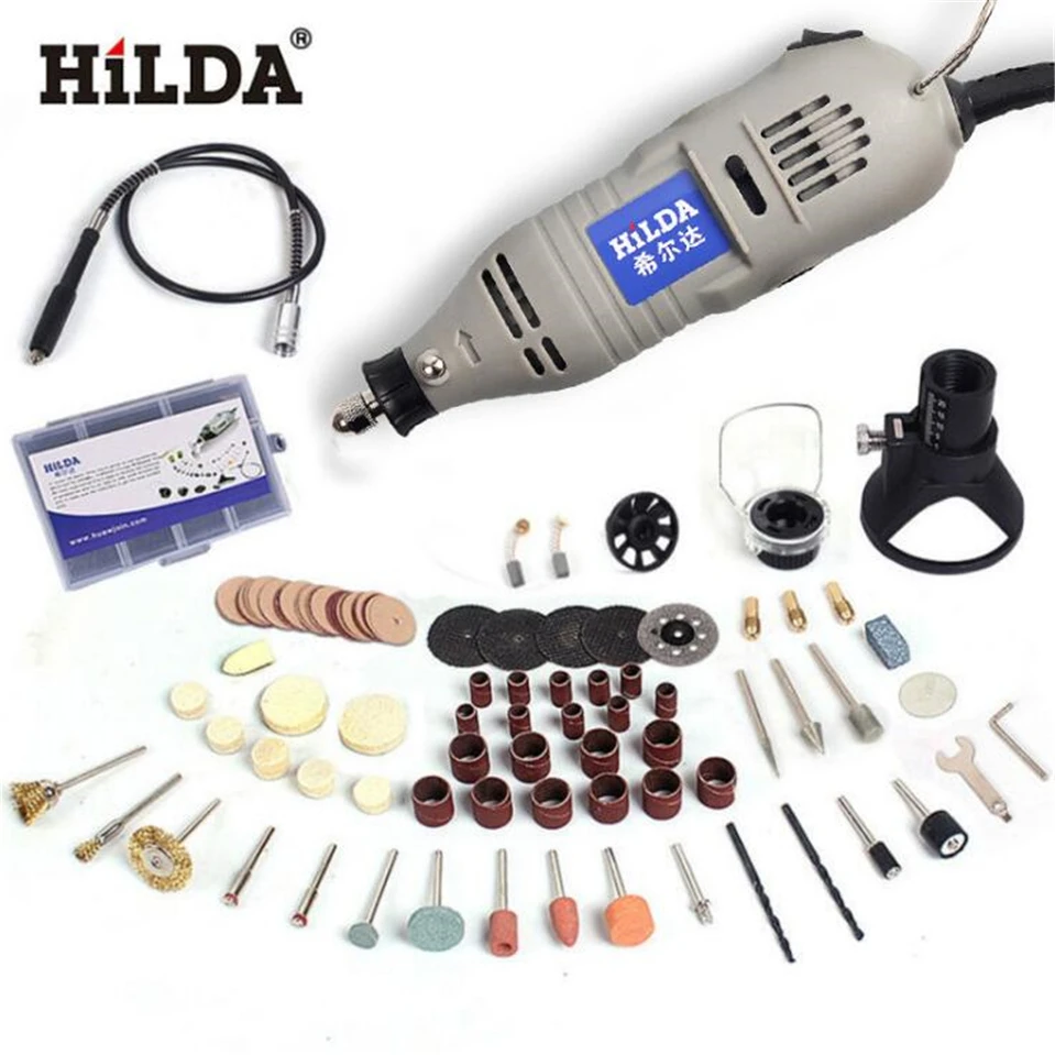 

Миниатюрная электрическая дрель HILDA 150 Вт для Dremel с 6-позиционной переменной скоростью вращающиеся инструменты в стиле Dremel миниатюрные шлиф...