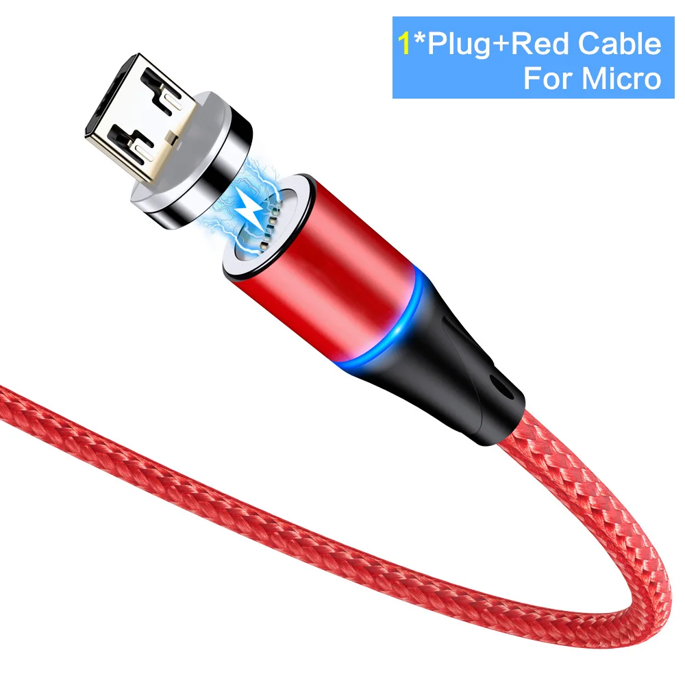 1m Red For Micro 5А Магнитный кабель Micro Usb type C супер быстрая зарядка телефона Microusb type-C магнитное зарядное устройство Usb C для Iphone X huawei Xiaomi - Цвет: 1m Red For Micro