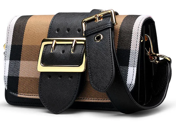 Women Fashion Square Messenger Bags,Leisure Purse Lock Luxury Handbags,Genuine Leather Shoulder Crossbody Bag For Women - Цвет: Black