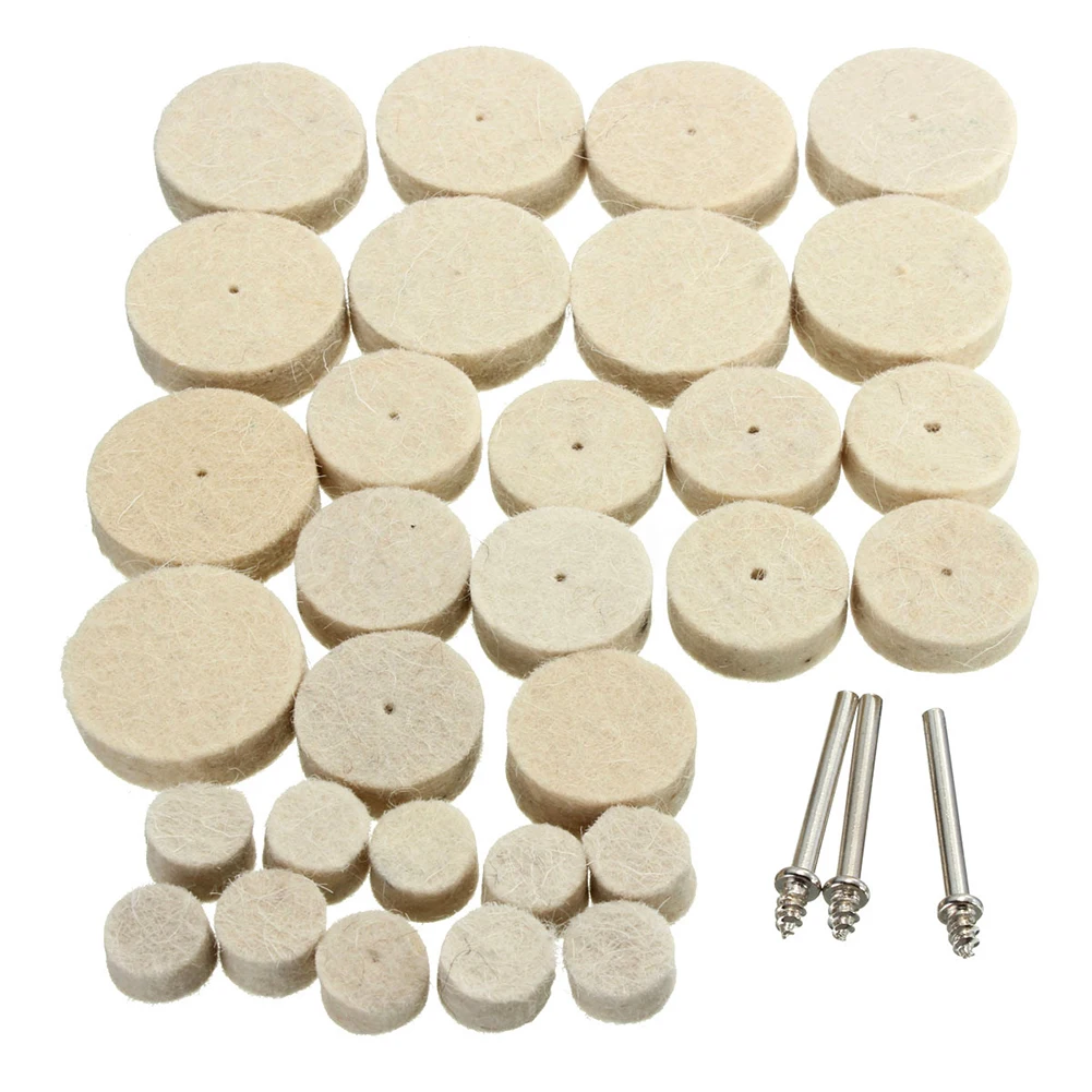 (Drop shipping) 33Pcs Soft Felt Polishing Buffing Wheel Mixed Accessory for Rotary Tool | Инструменты