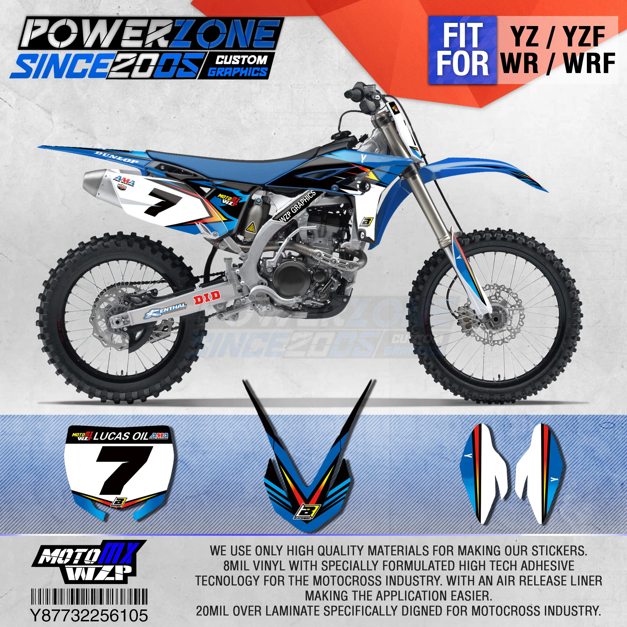 

PowerZone Customized Team Graphics Backgrounds Decals 3M Custom Stickers For YAMAHA YZF250 2010-2013 WR450F 2012-2015 YZ WRF 105