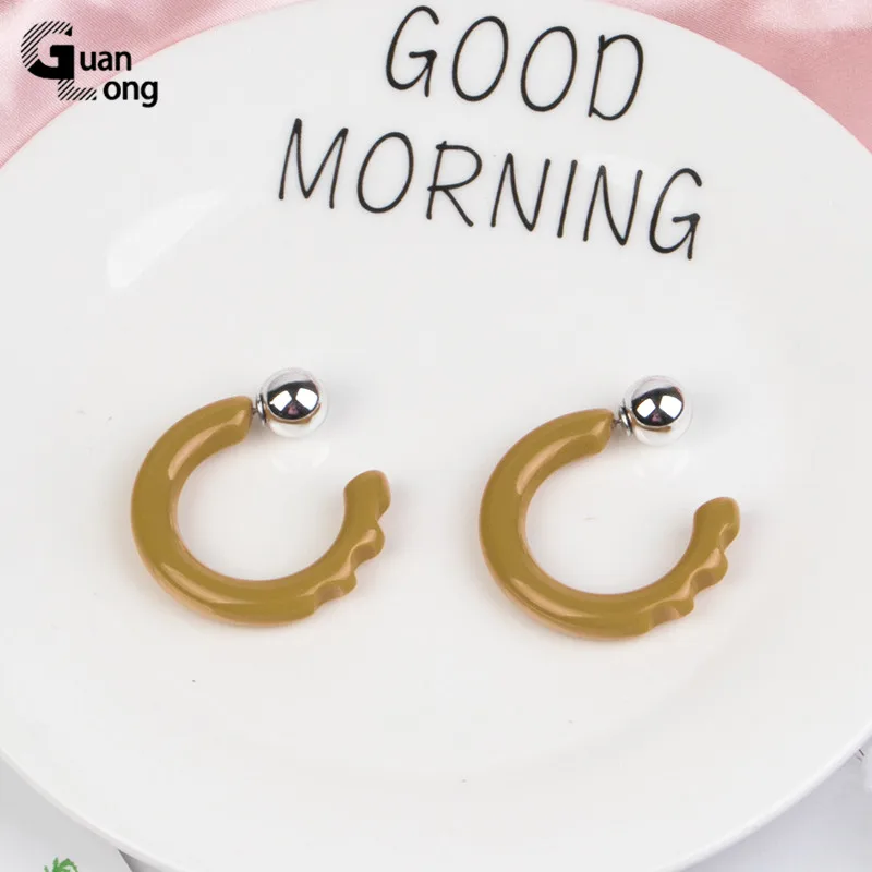 GuanLong Classic Big Round Geometric Acrylic Fashion Drop Earrings for Women Circle Resin Earring Girl Party Jewelry Brincos Украшения и