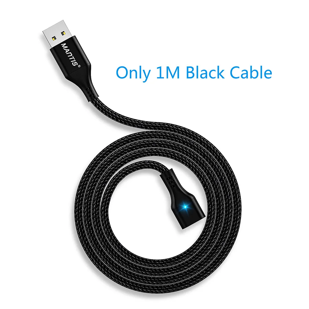 Only Black Cable MANTIS Quick Charge 3,0 Магнитный кабель USB C type C кабель для samsung huawei Xiaomi OnePlus Быстрая зарядка Andriod телефонные кабели - Цвет: Only Black Cable