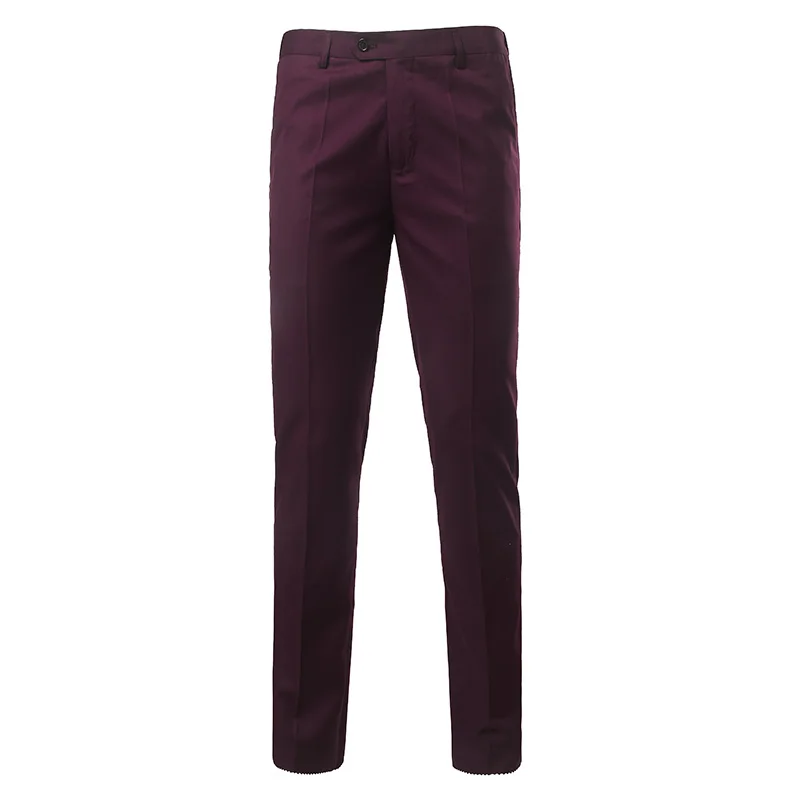 Fashion Men Suit Pants Black Gray Wine Red Treasure Blue Business Casual Men's Trousers Comfortable and Elegant |