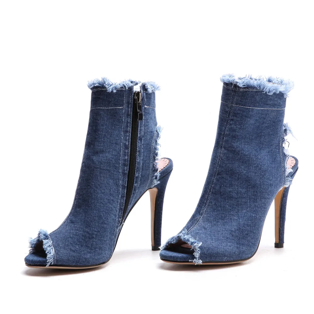 Masgulahe 2018 fashion spring autumn shoes woman new arrival peep toe zip elegant classic high heels ankle boots big size 33-43 | Обувь