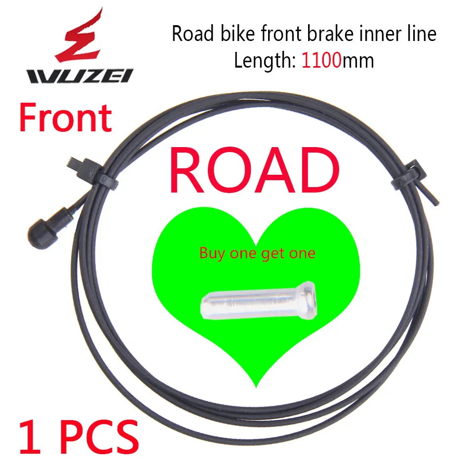 Road brake 1ps Front WUZEI с тефлоновым покрытием, сменный тормоз, внутренняя кабельная группа для MTB велосипеда, шоссейного велосипеда, передний задний переключатель тормоза, внутренний кабель, провода, наборы - Цвет: Road brake 1ps Front