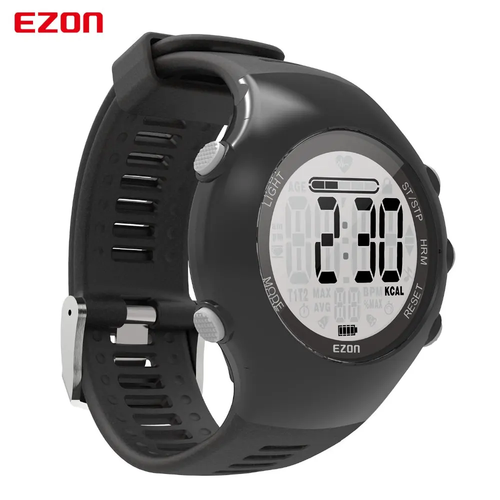 Новый ezon t043 оптический датчик heart rate monitor шагомер счетчик калорий цифровой