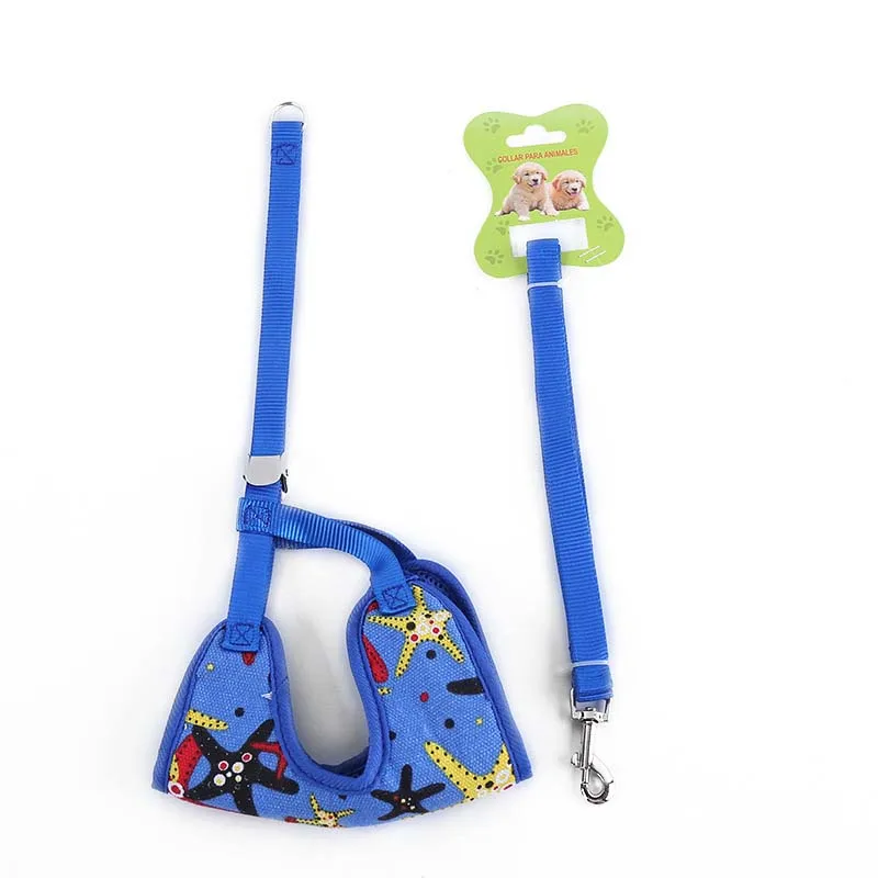 Padded Breathable Pet Dog Harness Lovely Cartoon Printed Collar for Small Dogs Strong Durable Leashes French Bulldog 10E | Дом и сад