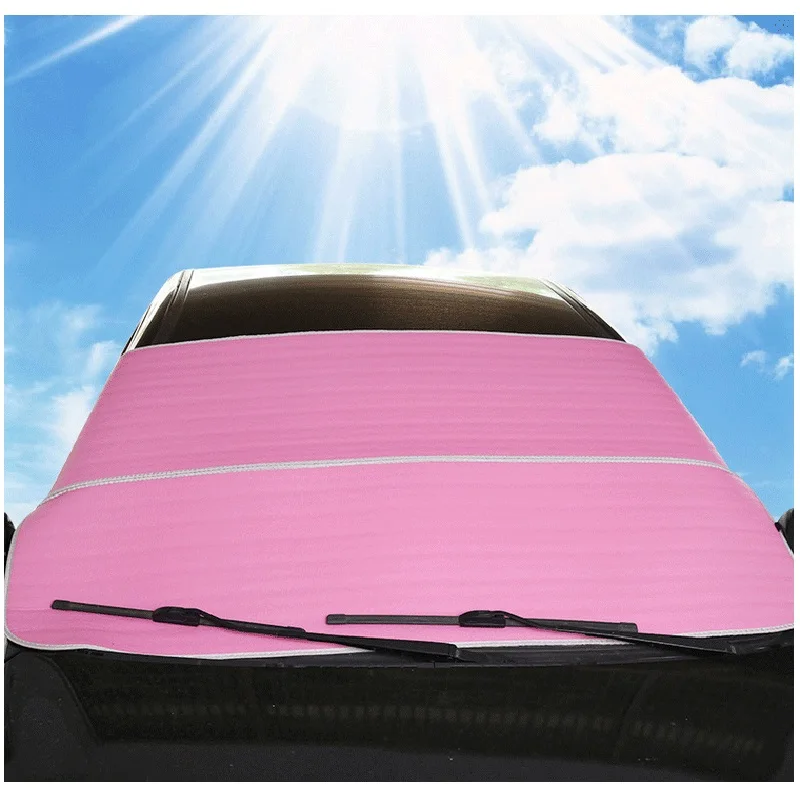 Pink 200X92 см автомобильный чехол на лобовое стекло Солнцезащитный козырек водонепроницаемый Зимний Снежный щит анти-УФ покрытие авто лобовое стекло дождь Мороз солнцезащитный козырек - Название цвета: Pink
