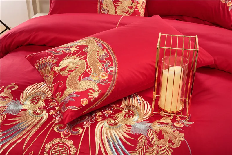 9 шт. Комплект постельного белья с пододеяльником и вышивкой | Дом сад