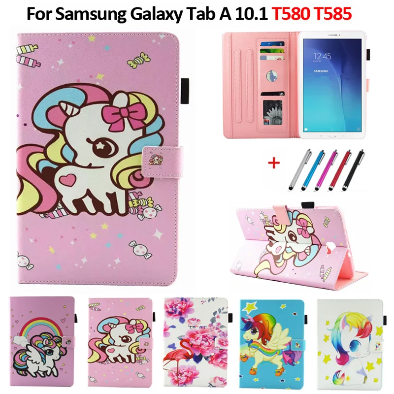 Чехол для Samsung Galaxy Tab A A6 10,1 T580 SM-T580 T585 чехол милый единорог мультфильм планшет чехол для Galaxy Tab A 10,1 Fundas