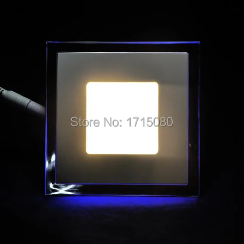 10 Вт акриловый + стеклянный двухцветный светодиодный панельный светильник