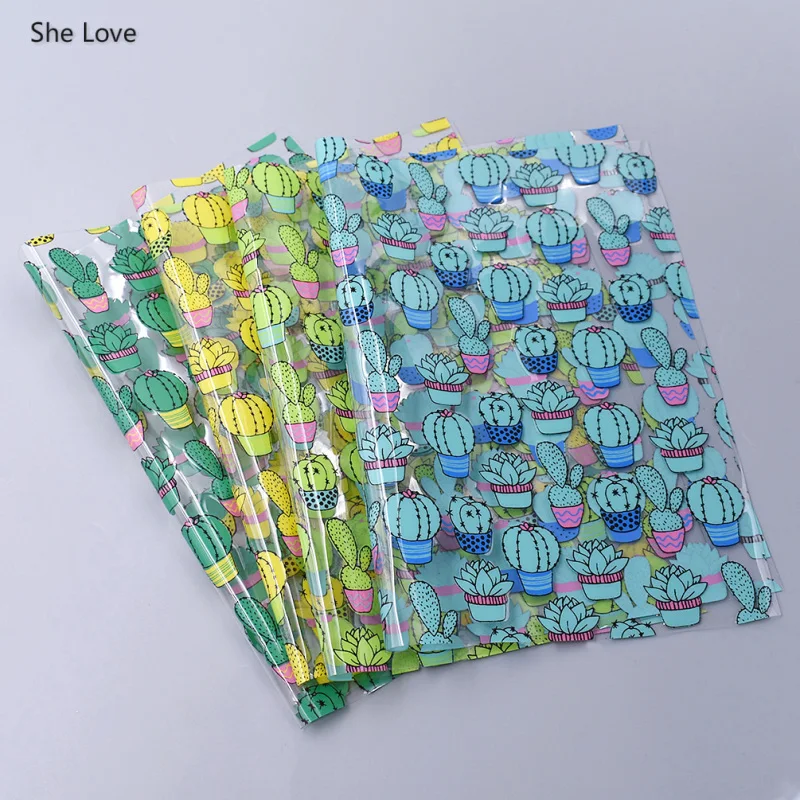She Love 21x29 см A4 кактус шаблон прозрачный ПВХ ткань листы для DIY Hairbow ремесла лук