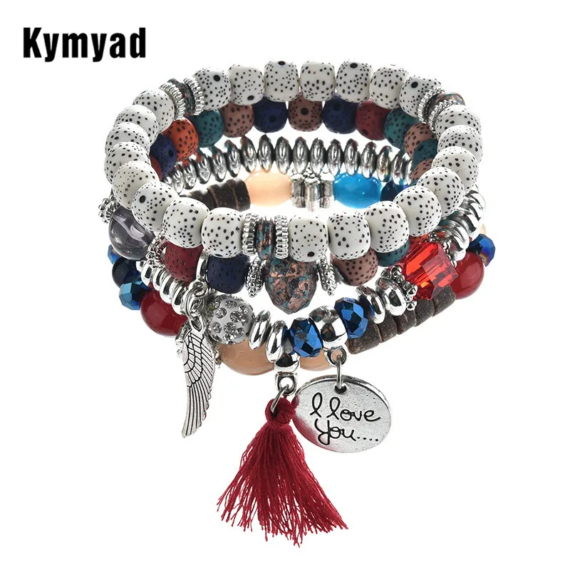 Kymyad богемные браслеты и для женщин ювелирный браслет из бисера ручной работы