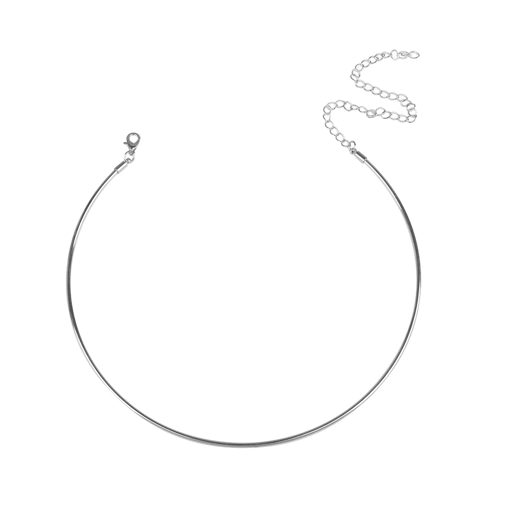 silver 2019New модное женское ожерелье, стразы, полированный Золотой Металл, Женский нагрудник, воротник, обод кольцо, открытые манжеты, ожерелье s - Окраска металла: silver