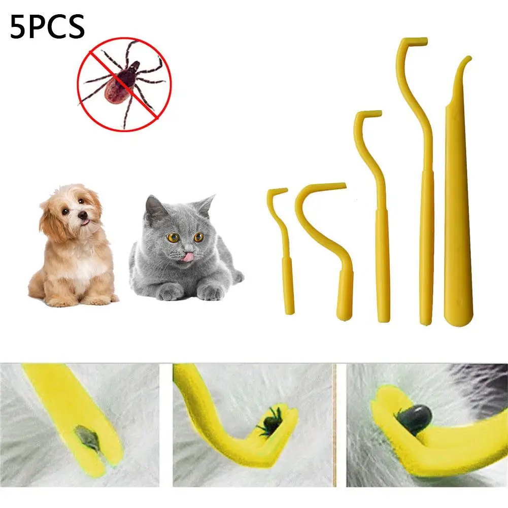 5 шт. от блох клещей удаления крючок кошки собаки кролика Мышь Pet инструмент для