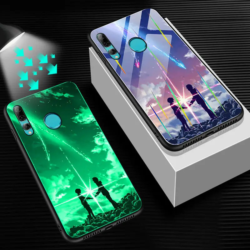 Светящийся чехол для телефона huawei Honor 20 Lite, чехол, светящаяся задняя крышка из закаленного стекла для huawei Honor 10i 20 Lite, чехол, сумка