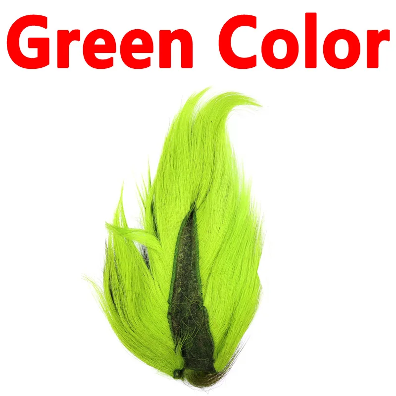 Bimoo цвет Bucktail для завязывания мушек приманки стримеры джигз волосы оленя розовый зеленый синий желтый мухобойка материал - Цвет: green color