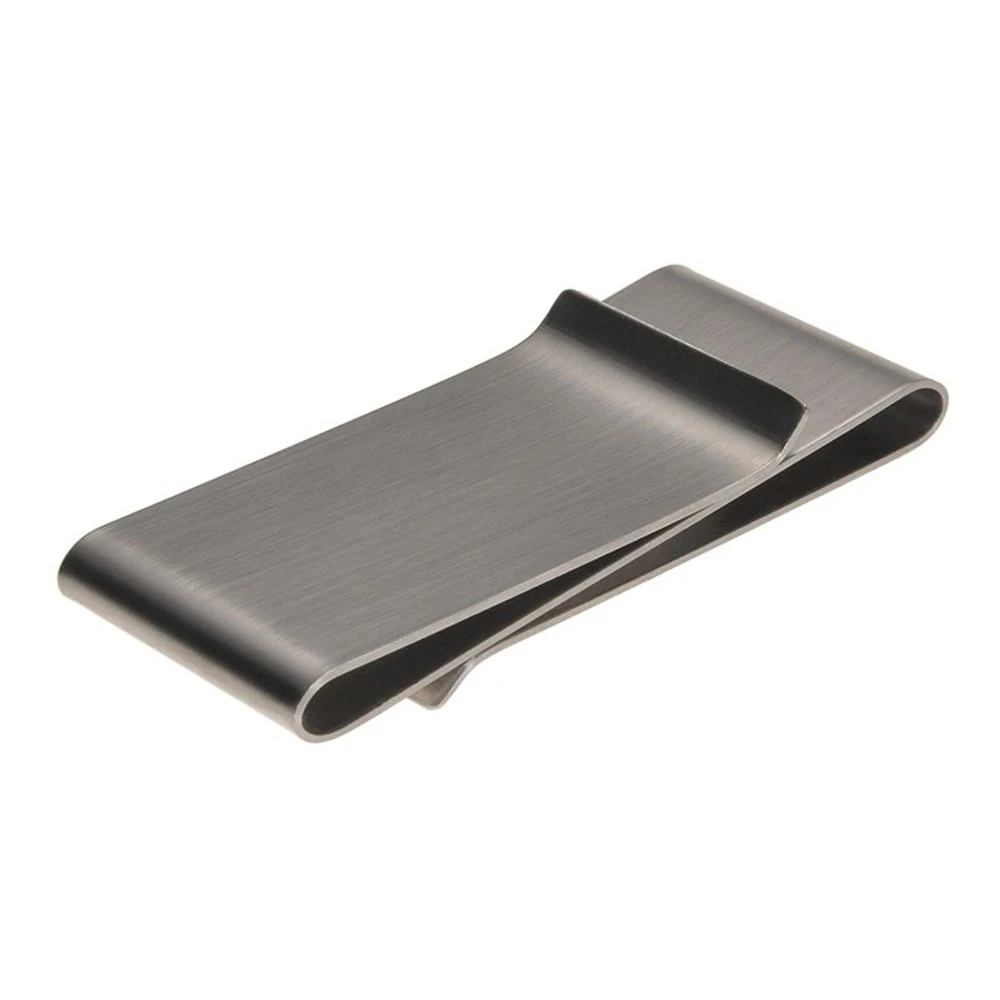 Тонкий кошелек из нержавеющей стали серебристого цвета с зажимом для денег