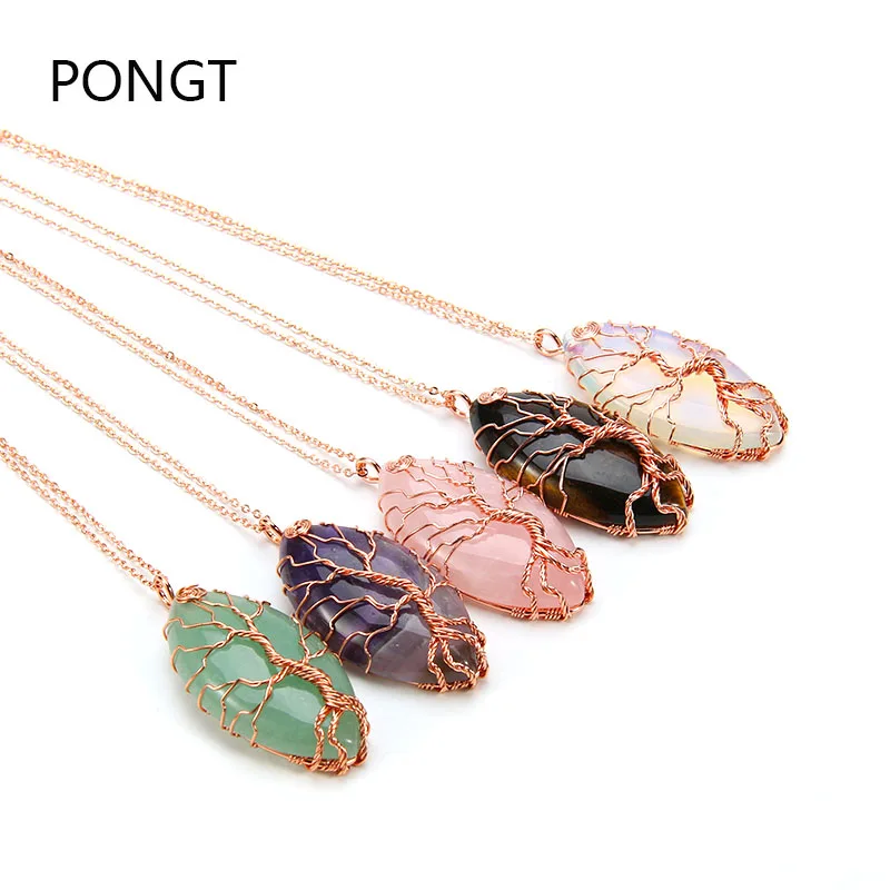 Ожерелье с подвеской в виде дерева жизни натуральным камнем|reiki chakra|necklace natural