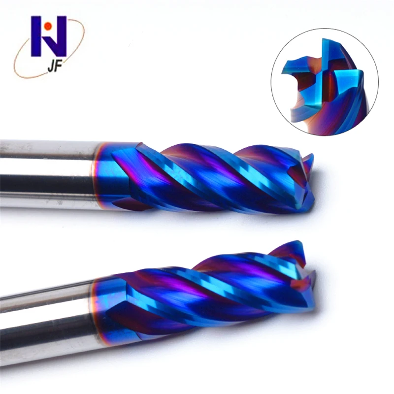

Концевые фрезы JF D3 * 10 + 13 * D4 * 50 * 4F, с синим покрытием NaCo, 65 концевых фрез для твердой стали, 10 шт./набор