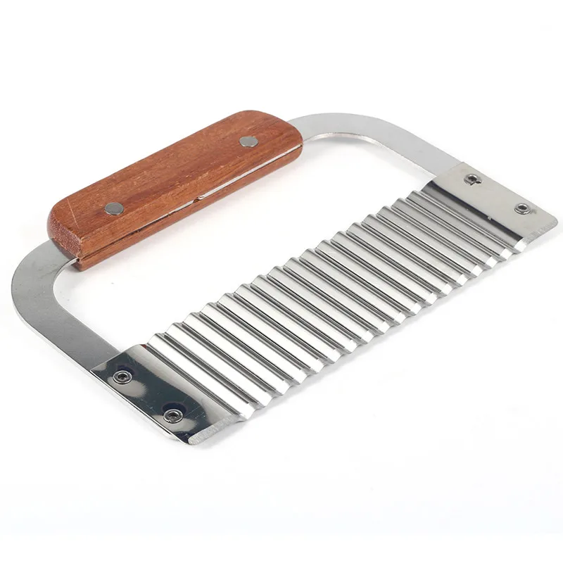 Новая Нержавеющая Сталь Широкий Коммерческая Crinkle Резак Гарнир картофеля Овощей