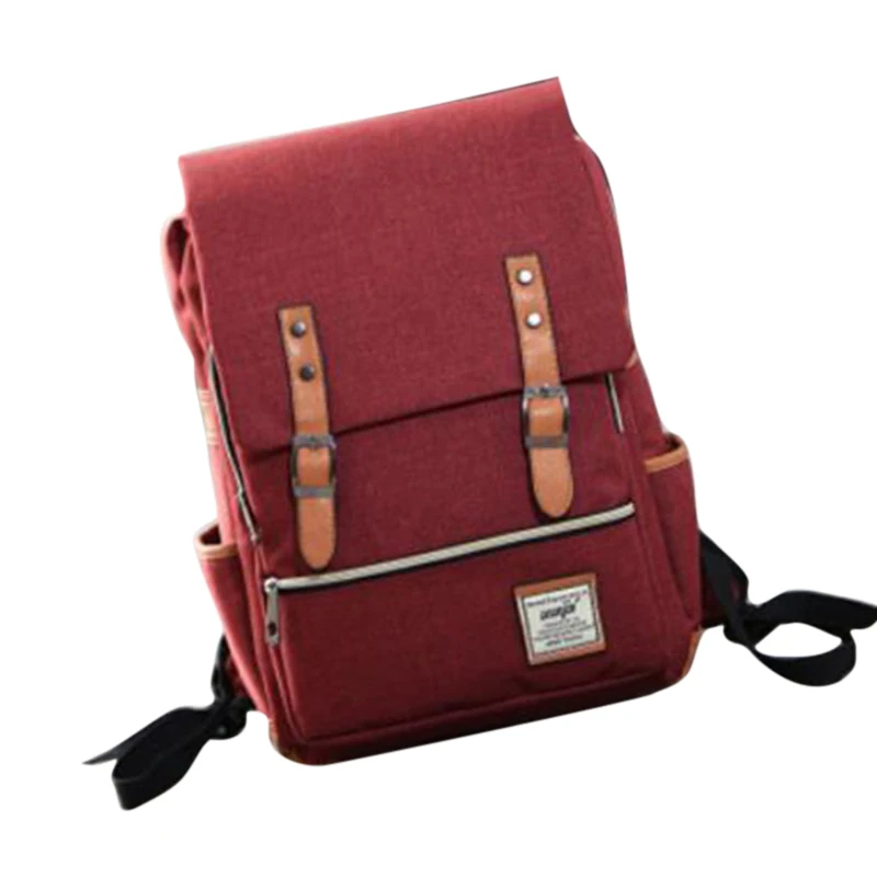 wine red Винтажные мужские и женские рюкзаки с зарядкой через Usb, школьные сумки для подростков мальчиков и девочек, вместительный рюкзак для ноутбука, мужской рюкзак - Цвет: wine red