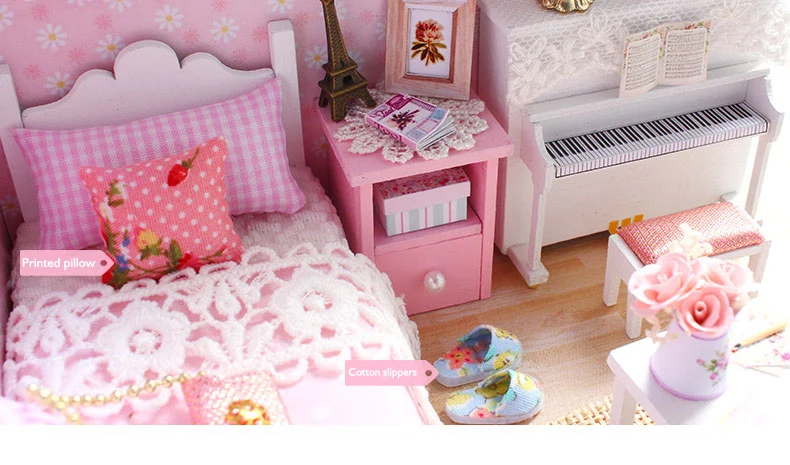 CUTEBEE кукольный домик ручной работы миниатюрный кукольный домик Модель деревянные игрушки мебели Casa De куклы Boneca игрушечные дома подарок на день рождения H012