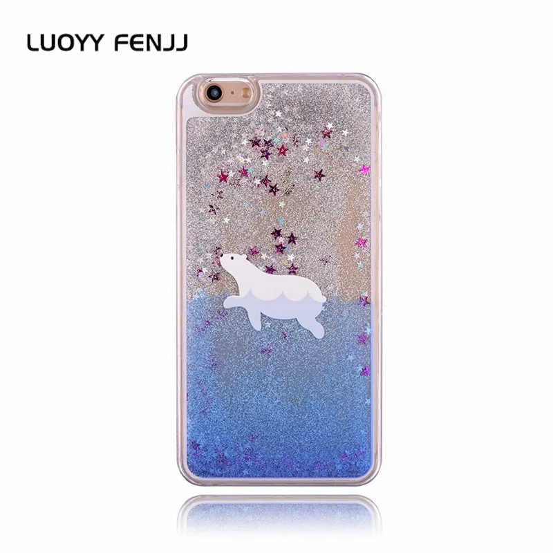 Милый чехол LUOYY FENJJ с зыбучим песком для iPhone 6 6s 7 Plus 5 5S SE телефона из жидкого