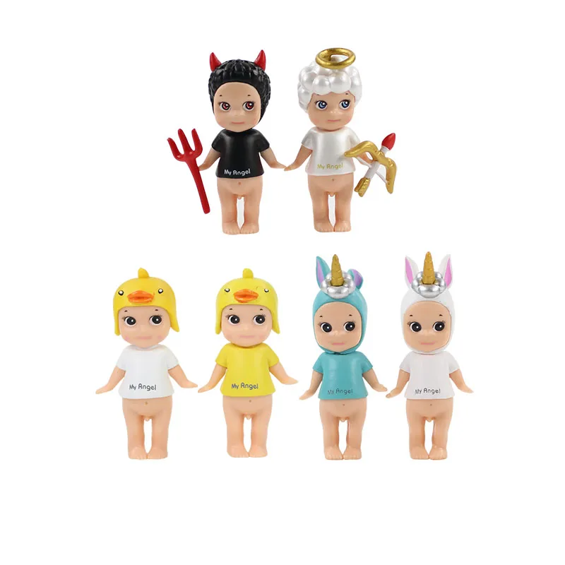 6 шт./лот 7 9 см Sonny Angel kawaii ПВХ фигурку Модель игрушка cos злого ангела утка в стиле