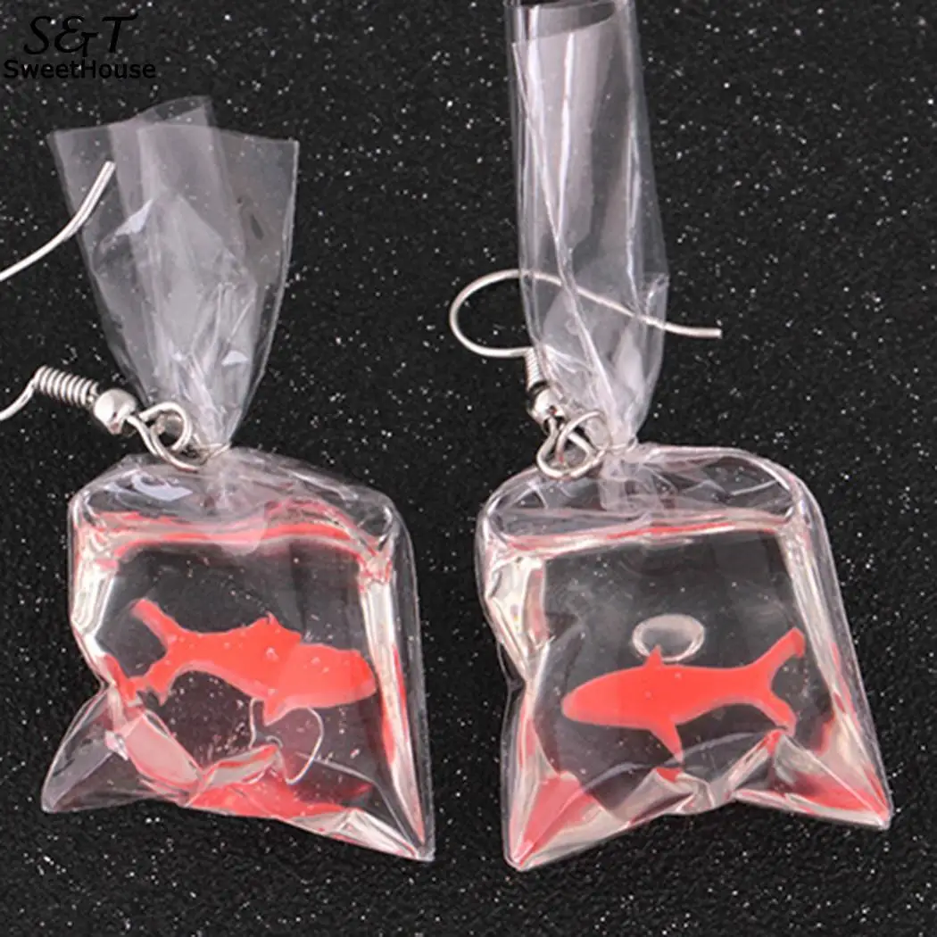 Женские модные повседневные серьги подвески в форме рыбы желтые красные