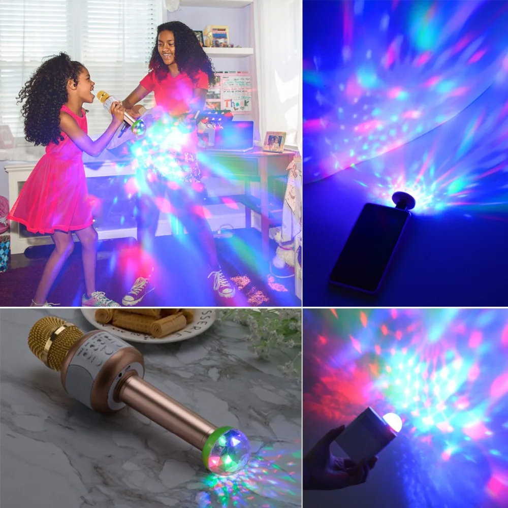 5 в звуковый музыкальный сенсор 4 Вт RGB USB LED Ночной сценический свет тип-c микро