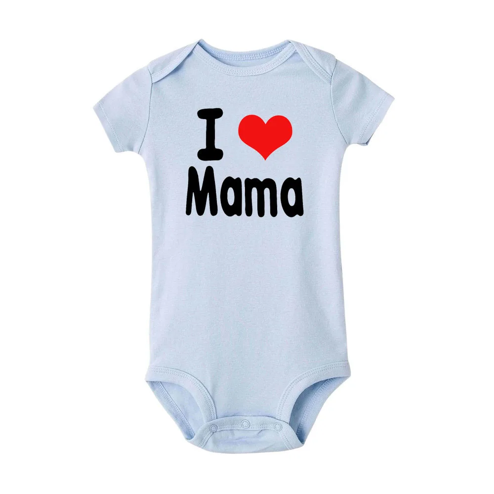 Боди для малышей с надписью «I Love Mama and I Love Papa»; комбинезон для близнецов; одежда для малышей; белая одежда; мягкая хлопковая летняя одежда для малышей - Цвет: RA11-SRPLB-