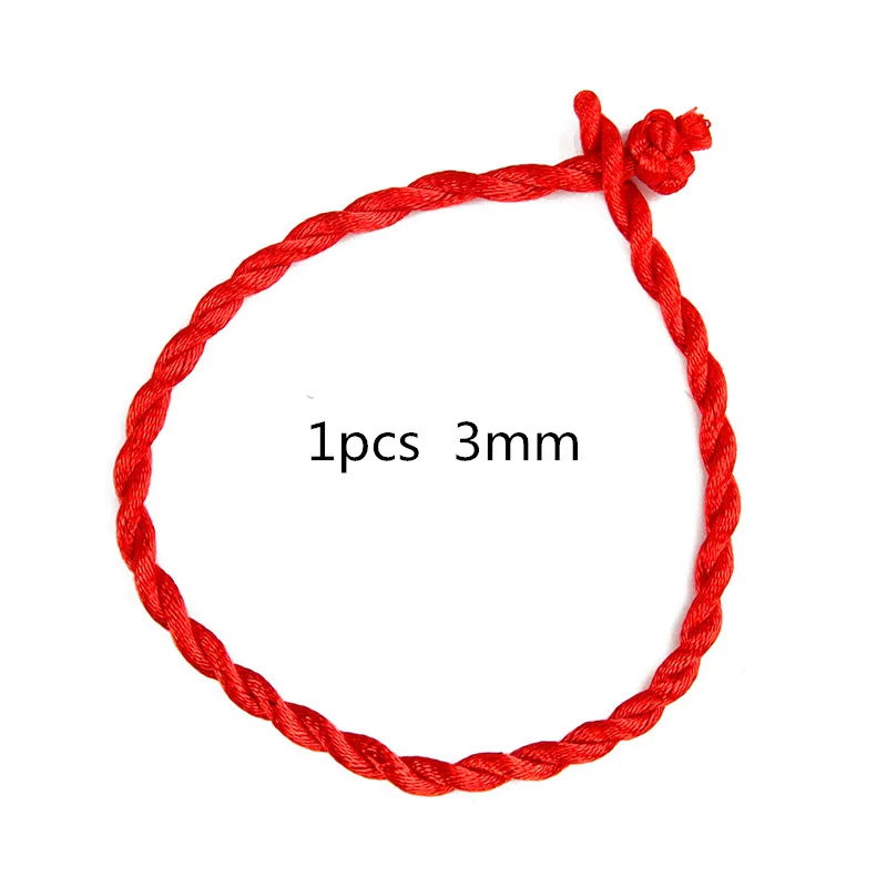 1pcs 3mm 1 лот красный веревочный плетеный браслет ручной работы традиционный китайский узел восковой струны подарочные браслеты и ювелирные изделия для женщин и мужчин - Окраска металла: 1pcs 3mm