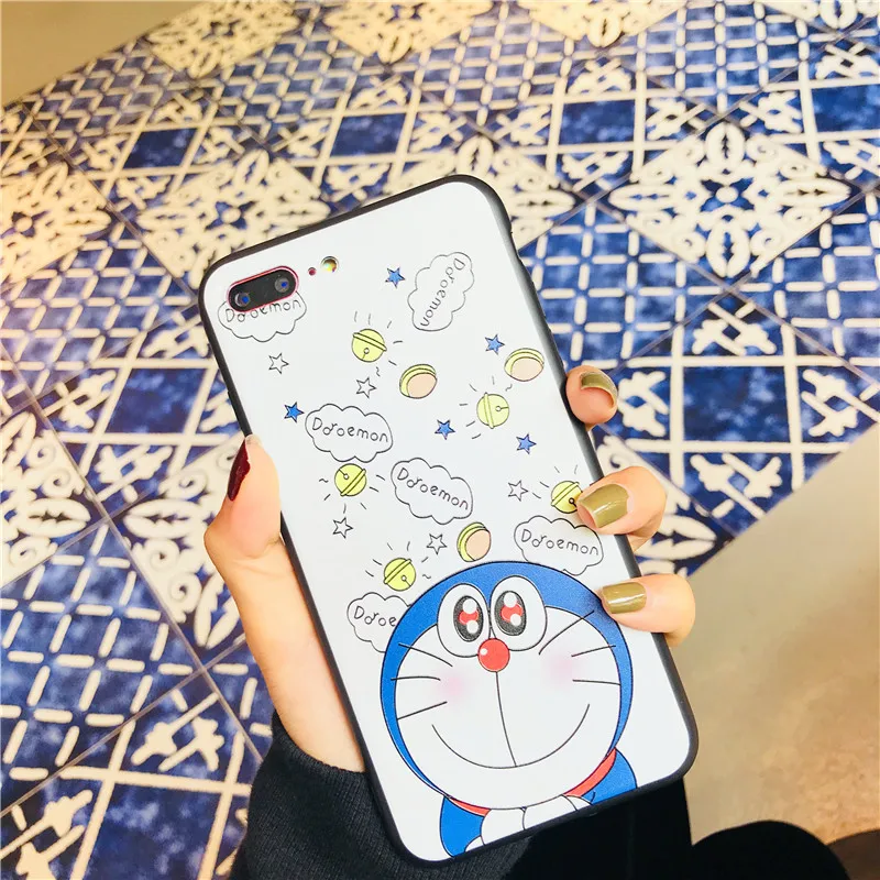 Чехол для телефона Doraemon белого цвета для iPhone XS из мягкого силикона TPU с мультяшным изображением на задней стороне 6 6s+ 7 7P 8 8P X.
