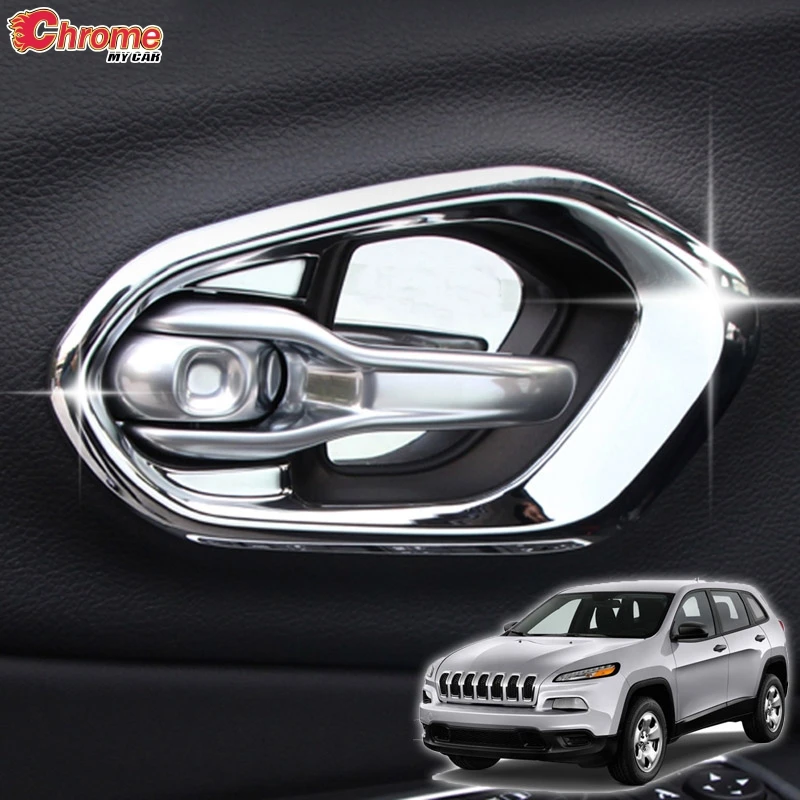Для Jeep Cherokee KL внутренняя боковая дверная ручка Чаша хромированная Накладка для автомобиля автомобильный Стайлинг наклейка для украшения