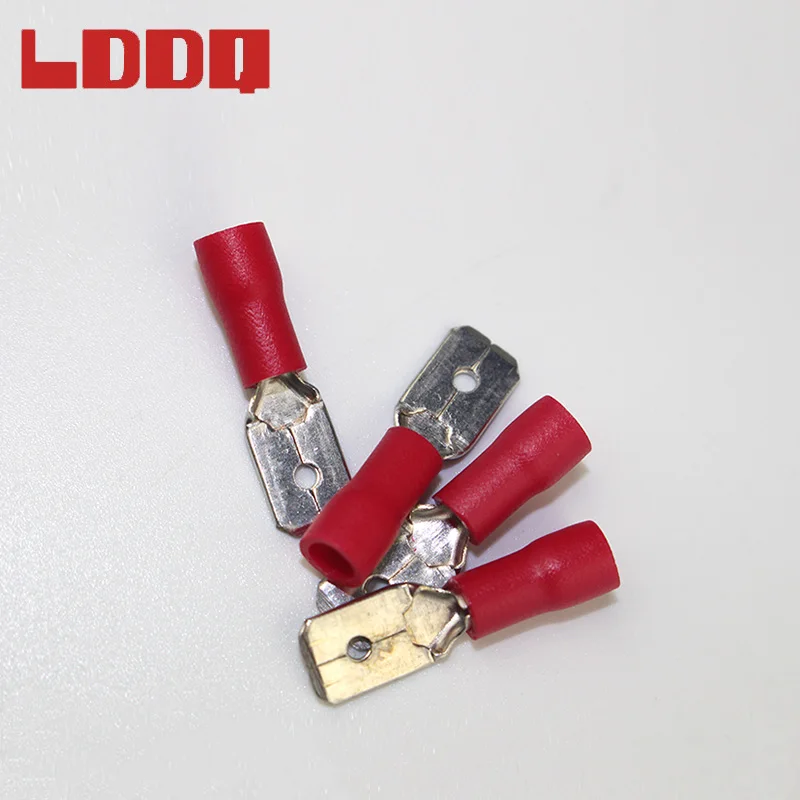 LDDQ 100 шт. 22-16AWG красная Изолированная лопатка обжимной провод Кабельный