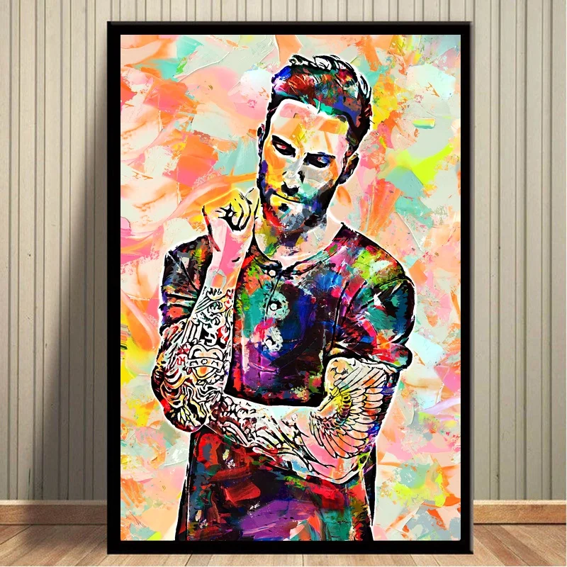 Акварельные художественные плакаты Adam Levine на холсте настенные картины для