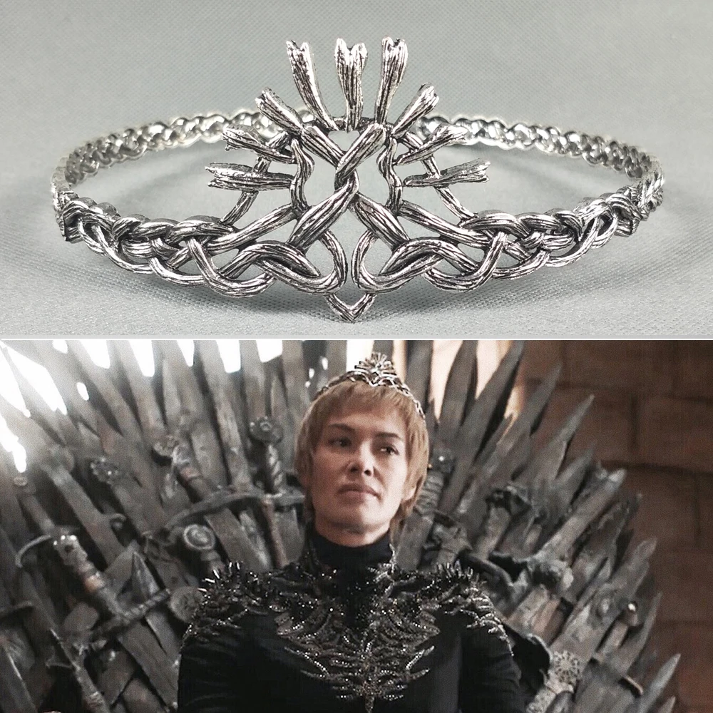 Заколки для волос с короной Игры престолов 7 Cersei Lannister белые посеребренные