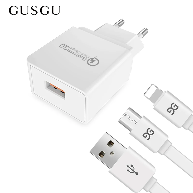 USGU мобильный телефон USB зарядное устройство Quick Charge 3 0 Портативный настенный